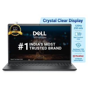 Dell vostro 3520 Core i3-1215U, 12th Gen (8GB RAM/512GB SSD/FHD/Window 11/MS Office' 21/15" (38 cm)/15 Month McAfee/Black/1.69kg Laptop