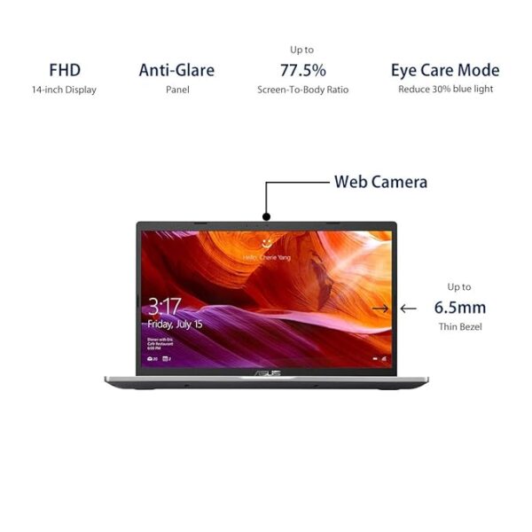 ASUS VivoBook 14 AMD  Athlon Silver 3050U 15-inch FHD Compact and Light Laptop (8GB RAM/256 GB SSD /Windows 10/Integrated Graphics/Transparent Silver/1.60 kg) - Image 2