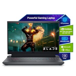 Dell Gaming G15-5530 13th Gen Laptop, Intel i5-13450HX/16GB/512GB SSD/NVIDIA RTX 3050 (6GB GDDR6)/15.6" (39.62cm) FHD 120Hz 250 nits/Win 11+MSO'21/Backlit Keyboard 4-Zone RGB/Dark Shadow Gray/2.65kg