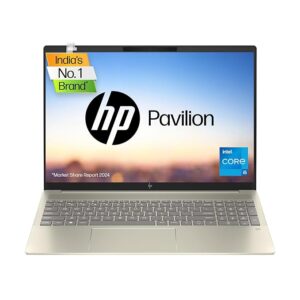 HP Pavilion Plus,  ab0015TX New Laptop13th Gen Intel Core i5-13500H, 16GB LPDDR5x, 512GB SSD, 16-inch(40.6cm), 400 nits, WQXGA Laptop, 6GB NVIDIA RTX 3050, 5MP IR Camera, B&O (Win 11, Office 21, Gold, 1.89kg)