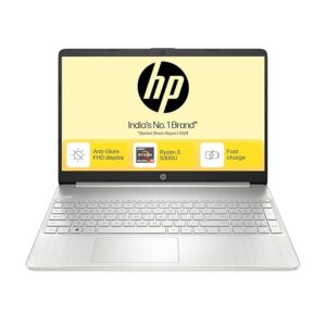 HP Laptop 15s, New Laptop eq2213au AMD Ryzen 3 5300U, 15.6-inch (39.6 cm), FHD, 8GB DDR4, 512GB SSD, AMD Radeon Graphics, Thin & Light, Dual Speakers (Win 11, MSO 2019, Silver, 1.69 kg),