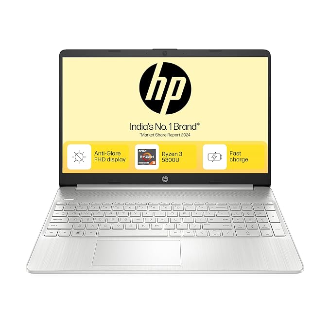 HP Laptop 15s, New Laptop eq2213au AMD Ryzen 3 5300U, 15.6-inch (39.6 cm), FHD, 8GB DDR4, 512GB SSD, AMD Radeon Graphics, Thin & Light, Dual Speakers (Win 11, MSO 2019, Silver, 1.69 kg),