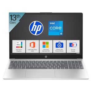 HP 15, New Laptop 13th Gen Intel Core i5-1334U (16GB DDR4, 1TB SSD) FHD, Anti-Glare, Micro-Edge, 15.6''/39.6cm, Win11, M365(1yr)* Office24, Silver, 1.59kg, FD0552TU, Iris Xe, FHD Camera w/Shutter, Backlit Laptop