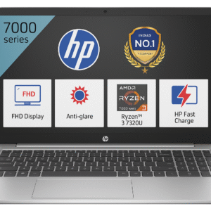 HP 15, New Laptop fc0154AU AMD Ryzen 3 7320U (8GB LPDDR5, 512GB SSD) FHD, Anti-Glare, Micro-Edge, 15.6"/39.6cm, Win 11, Office 21, Silver, 1.59kg, AMD Radeon Graphics, 1080p FHD Camera Laptop
